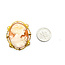 Brooch Deco Revival Cameo 1.1x.9" Shell 10ky 1.4x1.2" 5.59g 225100076