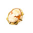 Brooch Deco Revival Cameo 1.1x.9" Shell 10ky 1.4x1.2" 5.59g 225100076