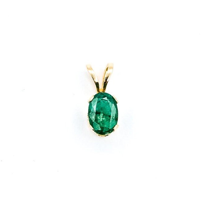 Pendant Solitaire .50ct Emerald 14ky 10x4mm .31g 225100087
