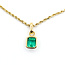 Pendant Solitaire Rope Chain .85ct Colombian Emerald 14ky 18" 12x7mm 6.56g 225100091
