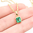 Pendant Solitaire Rope Chain .85ct Colombian Emerald 14ky 18" 12x7mm 6.56g 225100091