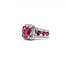 Ring Halo Kite Set .42ctw Round Diamonds 3.24ct Ruby .75ct Ruby 18kw 12mm Sz4 9.36g 225100131