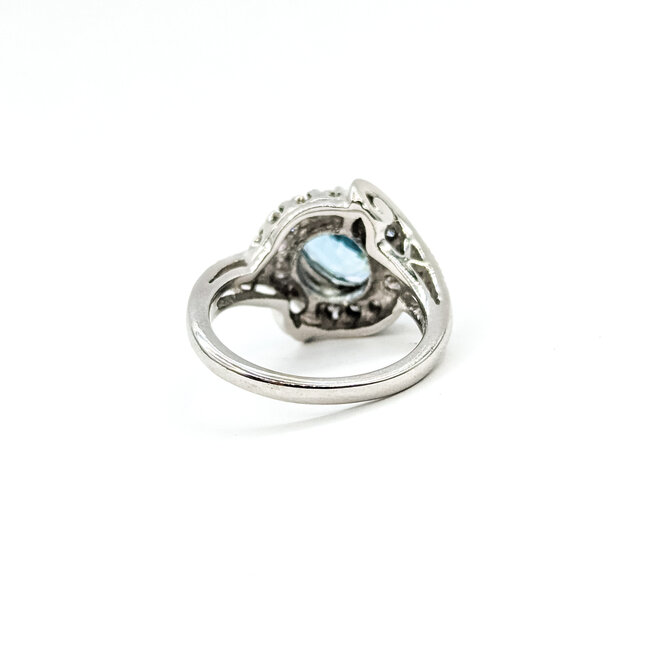 Ring Bypass 0.32ctw Round Diamonds 3.01ct Zircon 14kw 15mm Sz6.5 6.61g 225100132