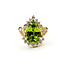 Ring Cocktail 0.76ctw Round Diamonds 6.91ct Peridot 18ky 21mm Sz6.5 10.98g 225100133