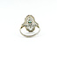 Ring Filigree Shield .04ctw Round Diamonds .10ct Emerald 18kw 18.5mm Sz5 2.41g 225100134