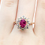 Ring Cocktail Double Halo .75ctw Round Diamonds 1.43ct Burma Ruby 14ky 15mm Sz8 4.19g 225100137