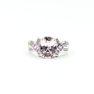Ring Multi-Color 0.15ctw Round Diamonds 3.72ct Pink Sapphire .14ctw Pink Sapphire 14kw 5.7mm Sz7 5.18g 225100140