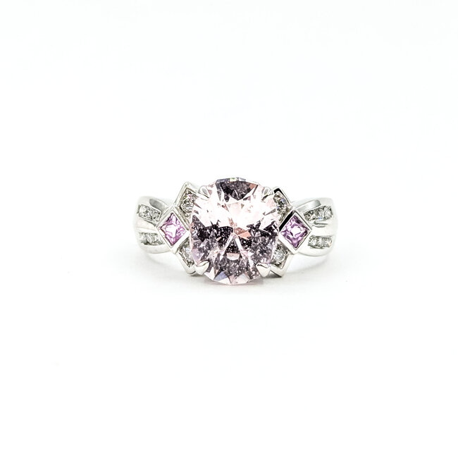 Ring Multi-Color 0.15ctw Round Diamonds 3.72ct Pink Sapphire .14ctw Pink Sapphire 14kw 5.7mm Sz7 5.18g 225100140