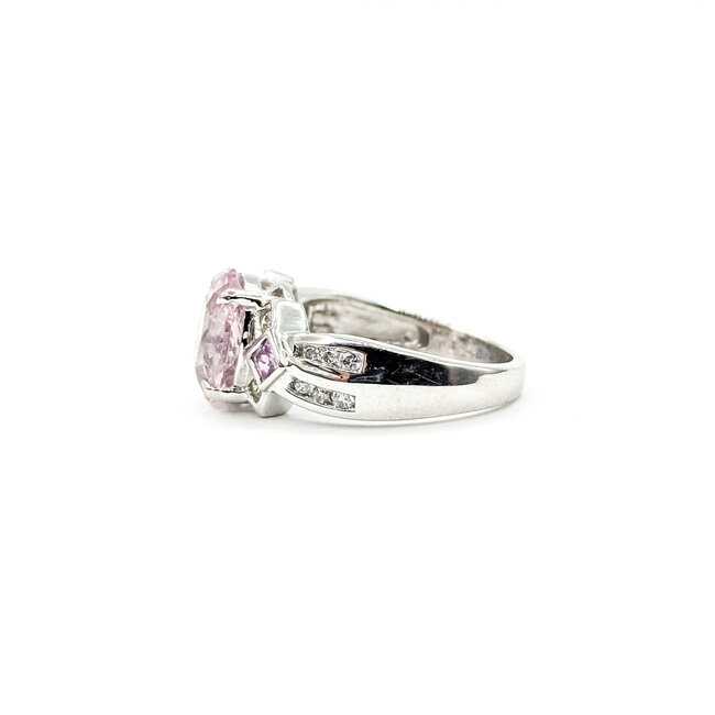 Ring Multi-Color 0.15ctw Round Diamonds 3.72ct Pink Sapphire .14ctw Pink Sapphire 14kw 5.7mm Sz7 5.18g 225100140