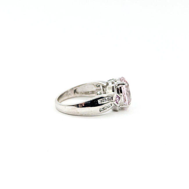 Ring Multi-Color 0.15ctw Round Diamonds 3.72ct Pink Sapphire .14ctw Pink Sapphire 14kw 5.7mm Sz7 5.18g 225100140