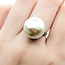 Ring Burnished 0.15ctw Round Diamonds 16mm White/Golden Pearl 14kw 2.5mm Sz5.5 6.9g 225100141