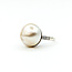 Ring Burnished 0.15ctw Round Diamonds 16mm White/Golden Pearl 14kw 2.5mm Sz5.5 6.9g 225100141
