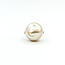 Ring Burnished 0.15ctw Round Diamonds 16mm White/Golden Pearl 14kw 2.5mm Sz5.5 6.9g 225100141