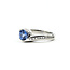 Ring Bypass .25ctw Round Diamonds 0.96ct Blue Sapphire Platinum 3.4mm Sz5 8.13g 225100145