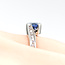 Ring Bypass .25ctw Round Diamonds 0.96ct Blue Sapphire Platinum 3.4mm Sz5 8.13g 225100145