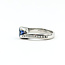 Ring Bypass .25ctw Round Diamonds 0.96ct Blue Sapphire Platinum 3.4mm Sz5 8.13g 225100145