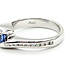 Ring Bypass .25ctw Round Diamonds 0.96ct Blue Sapphire Platinum 3.4mm Sz5 8.13g 225100145