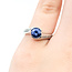 Ring Bypass .25ctw Round Diamonds 0.96ct Blue Sapphire Platinum 3.4mm Sz5 8.13g 225100145