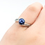 Ring Bypass .25ctw Round Diamonds 0.96ct Blue Sapphire Platinum 3.4mm Sz5 8.13g 225100145