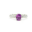 Ring Engagement 0.18ctw Round Diamonds 1.23ct Pink Sapphire Platinum 3.2mm Sz4.5 6.14g 225100146
