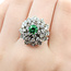 Ring Cocktail 1.64ctw Round Diamonds 1.31ct Tsavorite Garnet 14kw 20x20mm Sz7 10.82g 225100148