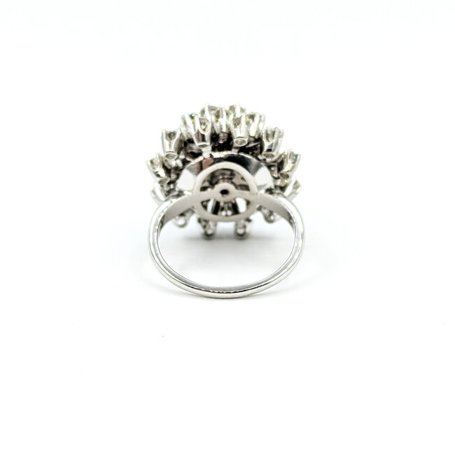 Ring Cocktail 1.64ctw Round Diamonds 1.31ct Tsavorite Garnet 14kw 20x20mm Sz7 10.82g 225100148