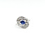 Ring Swirl .65ctw Round & Baguette Diamonds 1.31ct Blue Sapphire 14kw 17mm Sz8 5.03g 225100153