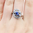 Ring Swirl .65ctw Round & Baguette Diamonds 1.31ct Blue Sapphire 14kw 17mm Sz8 5.03g 225100153