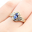 Ring Bypass 0.27ctw Round Diamonds 0.54ct Blue Sapphire 14ky 10.5mm Sz5.25 2.63g 225100154