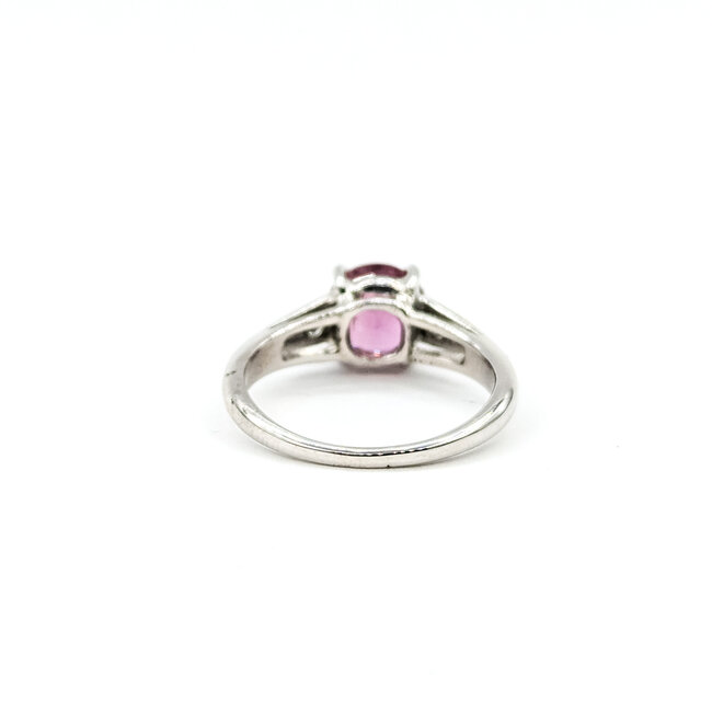 Ring 3-Stone 0.1ctw VS Diamonds 2.24ct Pink Sapphire 14kw 2.7mm Sz6 3.22g 225100156