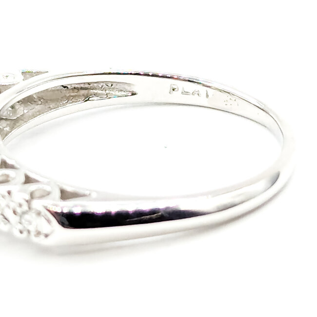 Ring Engagement 0.06ctw Round Diamonds 1.71ct Red Ruby Platinum 3.2mm Sz8 5.68g 225100160