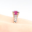 Ring Engagement 0.06ctw Round Diamonds 1.71ct Red Ruby Platinum 3.2mm Sz8 5.68g 225100160
