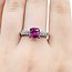 Ring Engagement 0.06ctw Round Diamonds 1.71ct Red Ruby Platinum 3.2mm Sz8 5.68g 225100160