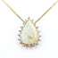 Pendant Halo Box Link 1.5ctw Round Diamonds 11.5ct Australian Opal 14ky 1.25x1" 20" 11.78g 225100161