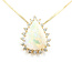 Pendant Halo Box Link 1.5ctw Round Diamonds 11.5ct Australian Opal 14ky 1.25x1" 20" 11.78g 225100161