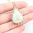 Pendant Halo Box Link 1.5ctw Round Diamonds 11.5ct Australian Opal 14ky 1.25x1" 20" 11.78g 225100161
