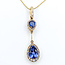 Pendant Drop Halo 0.7ctw Round Diamonds 4.75ct Purple Tanzanite 14ky 2.2x.55" 17.5" 8.21g 225100162