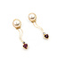 Earrings Drop Stud 12.5mm White Pearls 1.50ctw Rasberry Garnet 14ky 2.1x.5" 7.14g 225100164