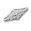 Brooch Shield 4.00ctw Mine Cut Diamonds .40ctw Blue Sapphire Platinum 2.8x1.4" 15.78g 225100169