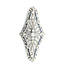 Brooch Shield 4.00ctw Mine Cut Diamonds .40ctw Blue Sapphire Platinum 2.8x1.4" 15.78g 225100169