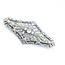 Brooch Shield 4.00ctw Mine Cut Diamonds .40ctw Blue Sapphire Platinum 2.8x1.4" 15.78g 225100169