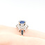 Ring Cocktail 1.00ctw Round & Baguette Diamonds 2.53ct Blue Sapphire Platinum 12.5mm Sz8 7.7g 225100173