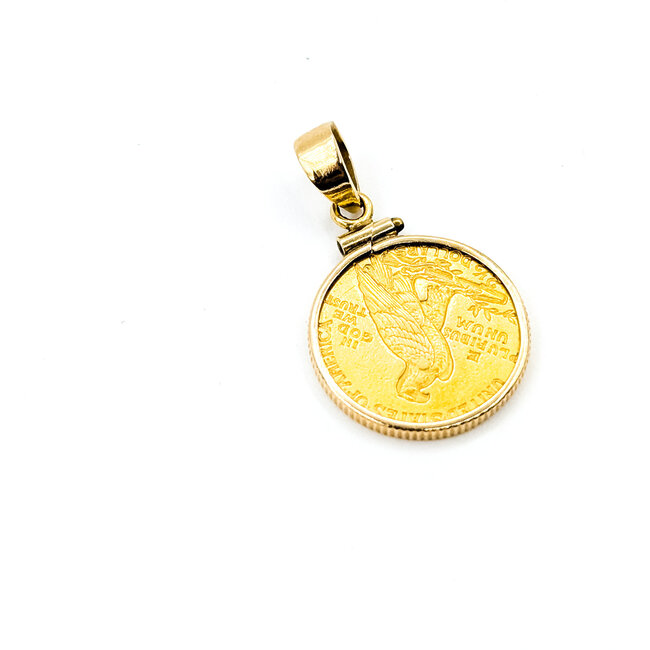 Pendant 1913 Indian Head $2.50 Gold Coin 14ky 18.35mm 5.35g 225102004
