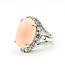 Ring Cocktail 1.50ctw Round & Baguette Diamonds 8.80ct Angel Skin Coral 900pt 20x16mm Sz6.25 15.54g 125110020