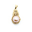 Pendant Drop .12ctw Round Diamonds 8mm Pink Pearl 14ky 1x.5" 3.02g 225110053