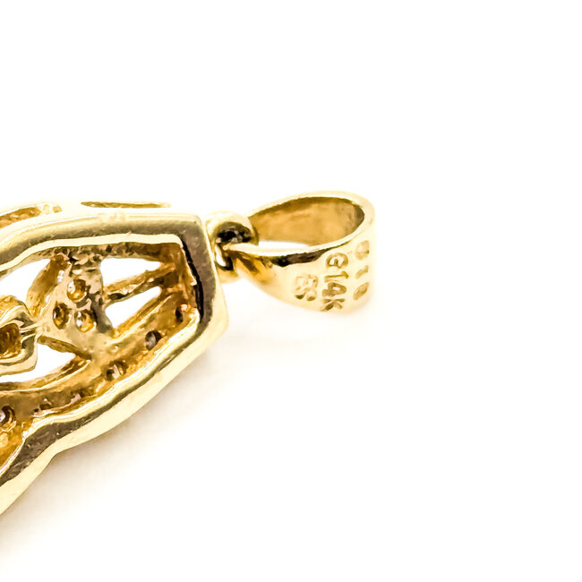 Pendant Drop .12ctw Round Diamonds 8mm Pink Pearl 14ky 1x.5" 3.02g 225110053