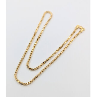 Necklace Box Link Lobster Clasp 14ky 3mm 18" 8g 125102018