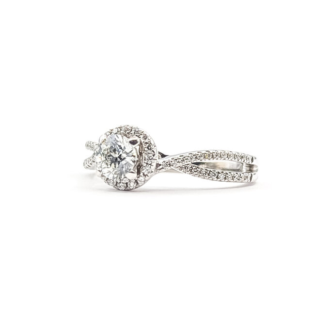 Ring Accented Solitaire 0.45ct Round Diamond .25ctw Diamonds 14kw Sz5.75 225100175