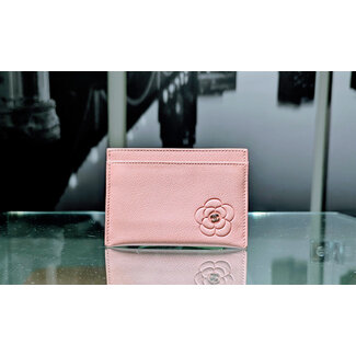 Card Holder Chanel Camellia Pink Embossed Flower 125115059
