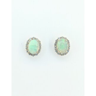 Earrings 0.52ctw Diamonds 1.44ctw Opal 14ky 125110071